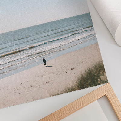 Stampa su tela Spiaggia, mare calmo, cielo blu, minimalismo, armonia