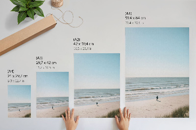 Stampa su tela Spiaggia, mare calmo, cielo blu, minimalismo, armonia