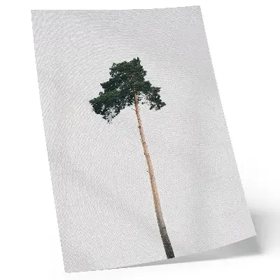 Poster albero solitario su sfondo chiaro in stile minimalista