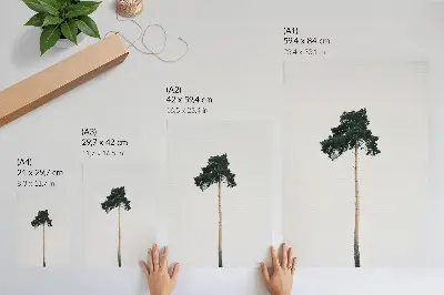 Poster albero solitario su sfondo chiaro in stile minimalista