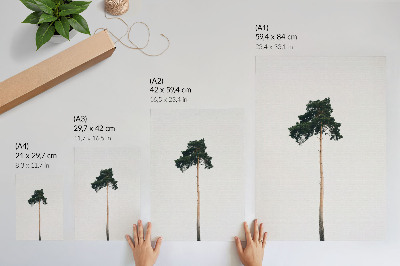 Poster Un albero solitario su uno sfondo chiaro con minimalismo
