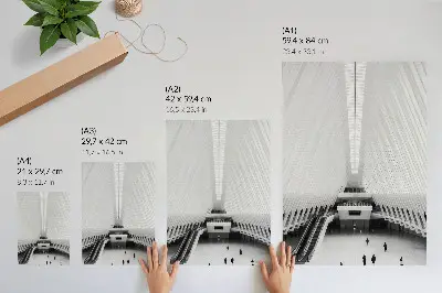 Stampa su tela con linee d'interni moderne e composizione dinamica minimalista
