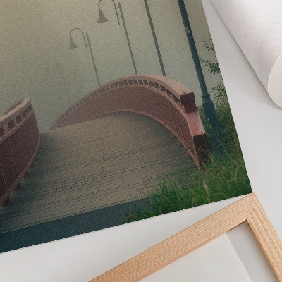 Foto su tela Ponte della nebbia lanterne armonia gentilezza