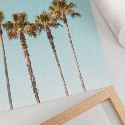 Poster Palme su sfondo blu, pace e natura in vacanza