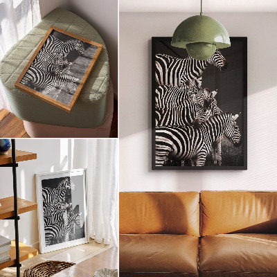 Foto su tela Zebra con strisce verticali a contrasto bianche e nere