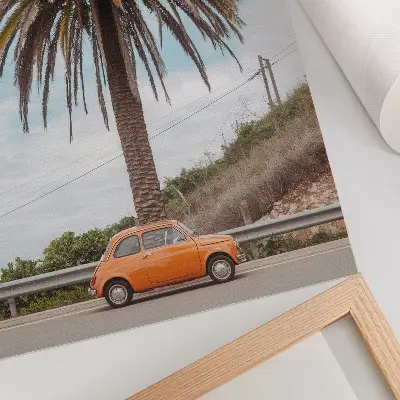 Poster con auto d'epoca a Palma in stile retro