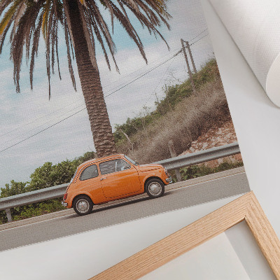 Poster Palma retrò auto natura spensierata