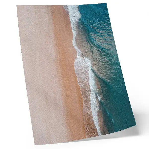 Foto su tela onde oceaniche che incontrano la spiaggia in stile minimalista