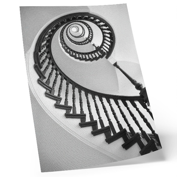 Foto su tela Scala a chiocciola, eleganza e modernità in bianco e nero
