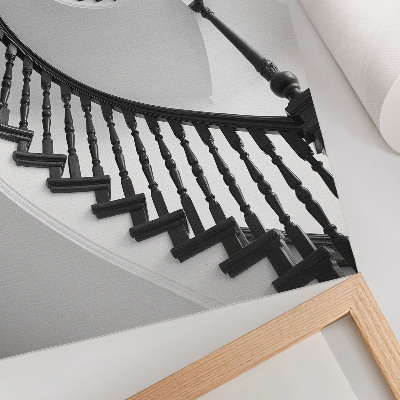 Foto su tela Scala a chiocciola, eleganza e modernità in bianco e nero
