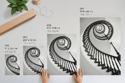 Foto su tela Scala a chiocciola, eleganza e modernità in bianco e nero