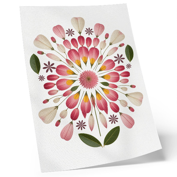 Foto su tela mandala floreale simmetria rosa crema verde
