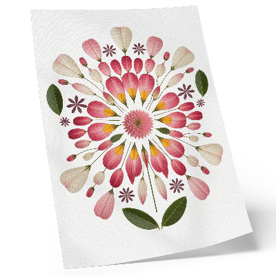 Foto su tela mandala floreale simmetria rosa crema verde