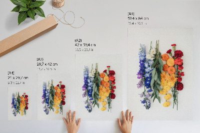 Poster Fiori in fila verticale, colori vivaci, armonia, natura