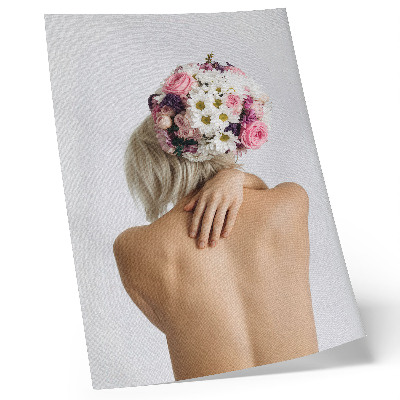 Foto su tela Composizione floreale tra i capelli di una donna