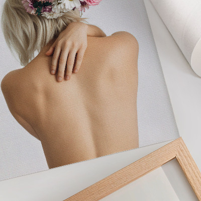 Foto su tela Composizione floreale tra i capelli di una donna