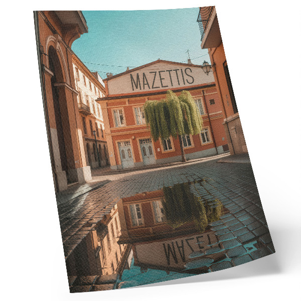 Foto su tela Riflessi di architettura urbana dai colori caldi