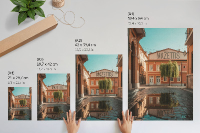 Foto su tela Riflessi di architettura urbana dai colori caldi
