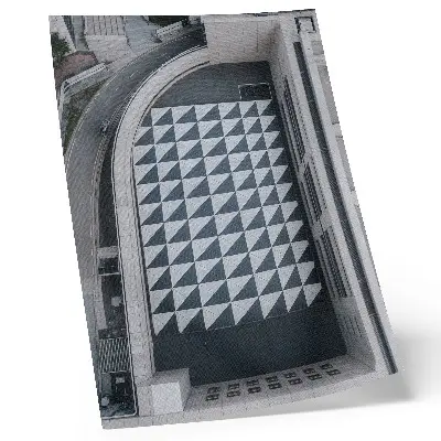 Stampa su tela eleganti motivi geometrici e architettura futuristica