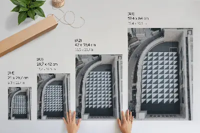 Stampa su tela eleganti motivi geometrici e architettura futuristica