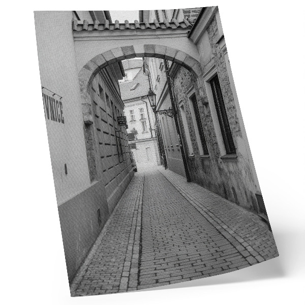 Poster L'architettura in bianco e nero di una strada nostalgica