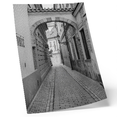 Poster L'architettura in bianco e nero di una strada nostalgica