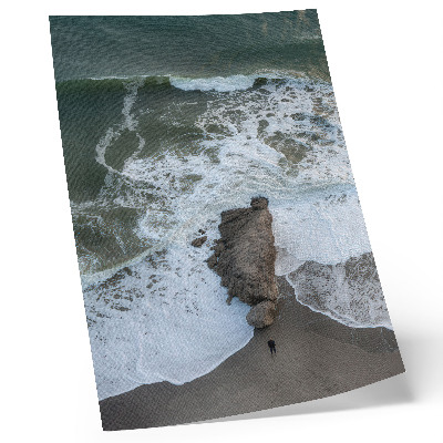 Poster Costa rocciosa, onde dell'oceano, acqua verde