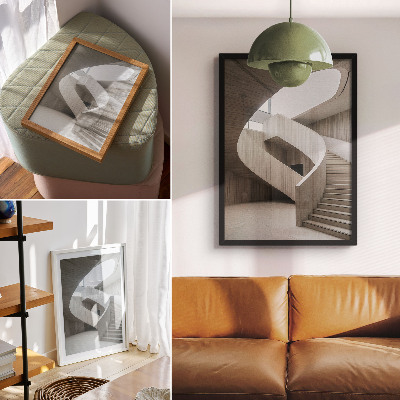Foto su tela Scala a chiocciola moderna in un interno elegante