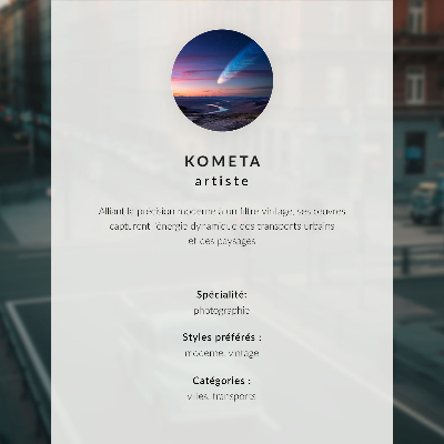 Foto su tela Auto d'epoca, edifici color pastello, fascino retrò