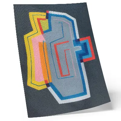 Poster con forme astratte, colori energici e stile moderno