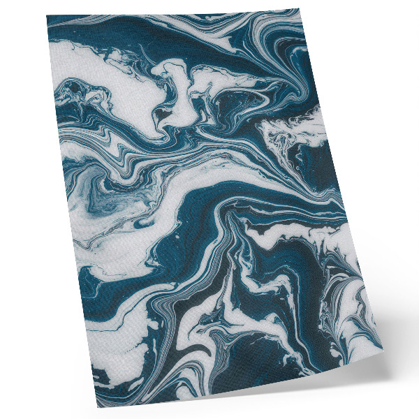 Poster Macchie astratte blu e bianche con linee dinamiche