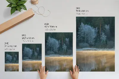Stampa su tela una foresta silenziosa sulla superficie dell'acqua con un'aura mistica