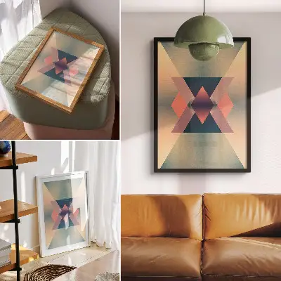 Foto su tela con forme geometriche e colori pastello eleganti