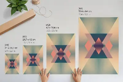 Foto su tela con forme geometriche e colori pastello eleganti