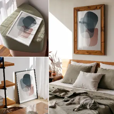 Poster forme compenetranti con design elegante e minimalista