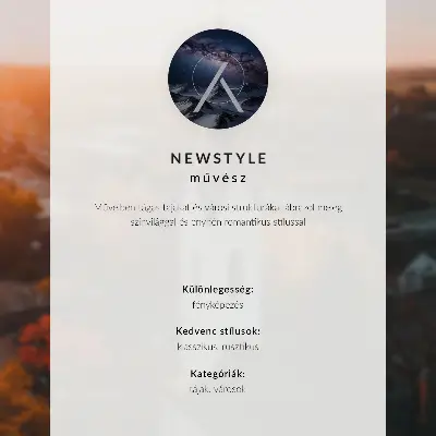 Poster città al tramonto con atmosfera autunnale armoniosa