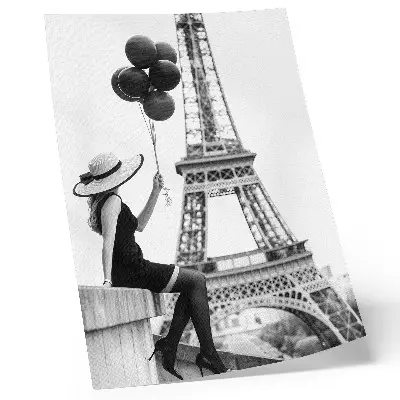 Foto su tela donna con elegante torre di palloncini