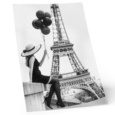 Foto su tela Donna con torre di palloncini elegante