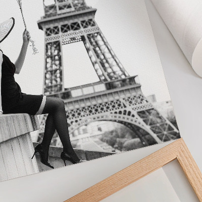 Foto su tela Donna con torre di palloncini elegante