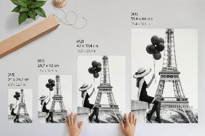 Foto su tela Donna con torre di palloncini elegante