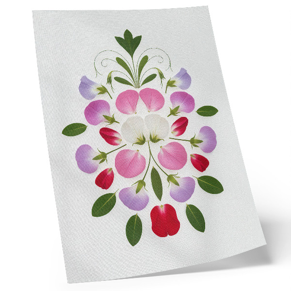 Stampa su tela Fiori e foglie simmetrici su uno sfondo chiaro