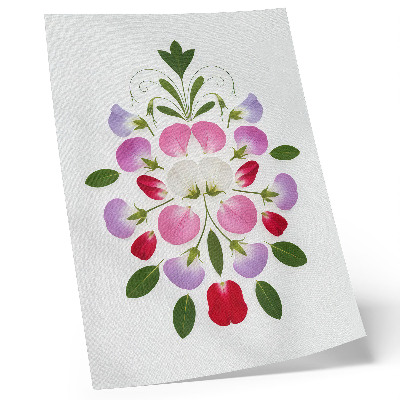 Stampa su tela Fiori e foglie simmetrici su uno sfondo chiaro