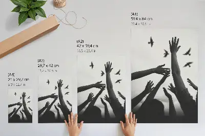 Foto su tela mani alzate in stile minimalista