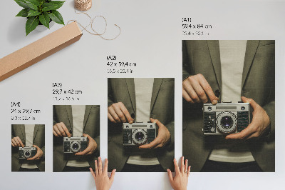 Stampa su tela Maniglie della fotocamera retrò, elegante stile retrò