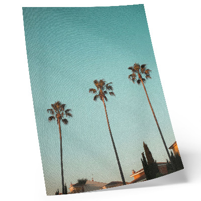 Foto su tela Le palme sullo sfondo blu creano un'atmosfera esotica.