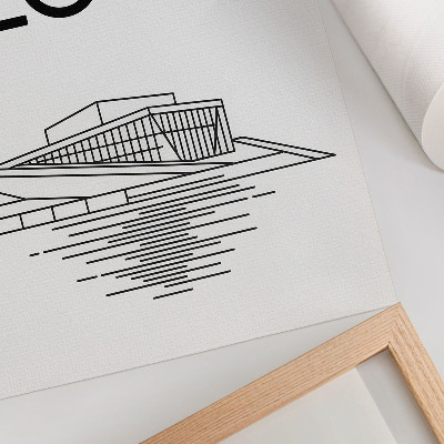 Foto su tela testo sull'architettura moderna in contrasto bianco e nero