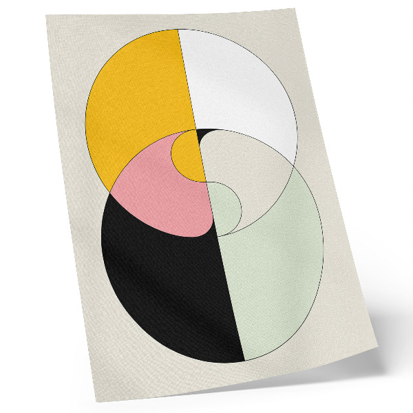 Stampa su tela Cerchi geometrici dai colori contrastanti, stile minimalista