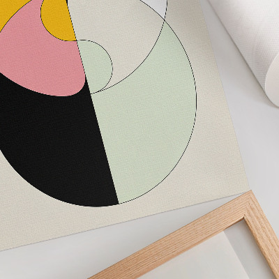 Stampa su tela Cerchi geometrici dai colori contrastanti, stile minimalista