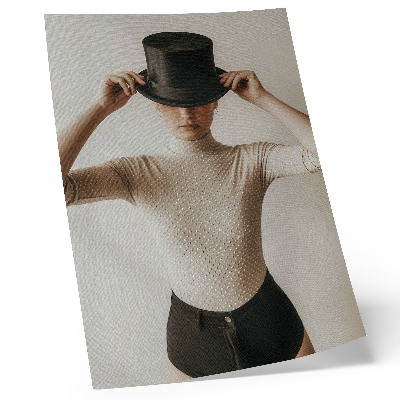 Foto su tela eleganza retrò cappello a cilindro sottigliezza minimalismo