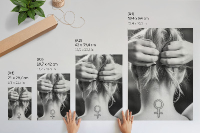 Stampa su tela Eleganza in bianco e nero, minimalismo, simbolo di femminilità